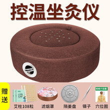 南极人 艾灸坐垫坐灸仪蒲团艾灸仪家用熏蒸仪坐式艾灸椅艾灸凳艾灸盒随身灸 大号40CM控温版棕色（108粒艾柱+四件套）