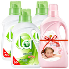 la妈妈壹选洗衣液天然皂液低泡易漂洗 倍柔1KG*3瓶+送柔顺剂1.06KG
