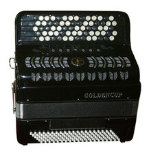 金杯巴扬手风琴60JH5060键钮96/120三四排簧成人考级定制款 JH5120型120贝司巴扬经典黑色