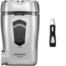 博锐剃须刀电动充电式刮胡刀男士双刀头便携剃胡须刀PS186 标配+鼻毛器