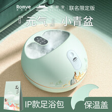 开ROMVE 蒸汽足浴盆按摩家用洗脚盆小全自动加热恒温养生足浴泡脚桶 【永乐宫联名款】蒸汽小青盆+足浴包30片+保温盖