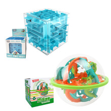 3d立体迷宫 大号3d立体迷宫魔方益智玩具走珠球旋转3岁以上6儿童动脑小礼物品 大号耐摔迷宫走珠蓝色+3D迷宫球