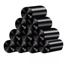 垃圾袋家用加厚特厚款50*60手提式垃圾袋子中号整箱装黑色塑料袋 10卷大号50*60【200只】黑色 加厚