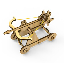 投石车手工制作 儿童科技小制作投石机弩车模型拼装小学科学发明教具手工diy玩具 064弩车 偏难