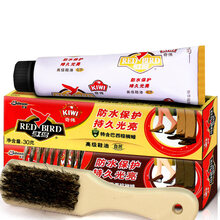 金鸡鞋油黑色无色通用保养油鞋刷鞋洗擦鞋神器皮革修护棕液体 红鸟30g自然色膏体1支+红鸟棕色1支+鞋刷