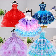 29厘米30cm芭比娃娃diy换装衣服古装裙子汉服礼服女孩过家家玩具配件 D1款(5件+随机10双鞋) 只有衣服