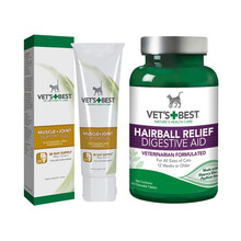 绿十字猫草片+肌肉关节养护营养膏100g 猫咪化毛球片化毛膏去毛球维倍思宠物幼猫营养补充剂 60片/瓶