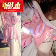 【新品】睡衣女冰丝性感二件套睡裙吊带真冰丝睡裙睡袍两件套装女夏睡衣 109粉色两件套裙 L【100-115斤】