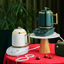 乾越 电炖杯养生杯陶瓷迷你便携办公室炖煮加热托盘小养生壶生日礼物送男士女士 智能祖母绿【礼盒装】