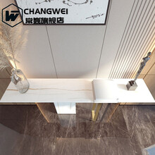 意式轻奢铁艺金色玄关桌岩板大理石客厅装饰玄关台简约长方形玄关 其他尺寸定做 整装