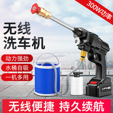 麦车饰 无线洗车机 高压水枪洗车神器水泵水枪水管喷头家用锂电池小型便携式充电洗车器清洗机洗车工具套装 24V双电池款【300W 标配无水桶】