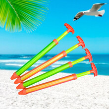 儿童玩具水枪塑料抽拉管水枪高压玩具水枪喷水泳池沙滩戏水漂流打水仗抽拉式男孩大容量 小塑44厘米【单孔】