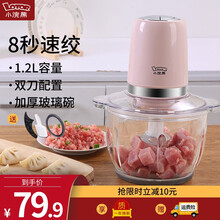 小浣熊绞肉机 家用电动不锈钢绞馅机搅肉机打蒜蓉机多功能切碎肉机料理机 2L大容量玻璃碗单刀