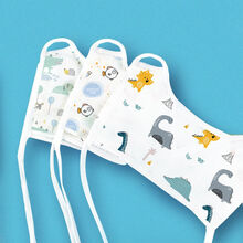 婴儿口水兜系带儿童口水巾纱布吃饭式围嘴秋款宝宝绑带式围兜 秋款【4条装】精灵小象恐龙