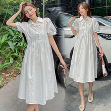 郁彼 孕妇装夏装孕妇裙夏季夏天外穿孕妇连衣裙宽松大码孕妇裙子孕妈装 白色 M