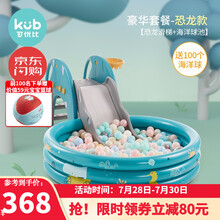 可优比（KUB）儿童室内家用滑梯加厚小型乐园滑滑梯幼儿园多功能宝宝游乐场滑梯组合玩具 恐龙滑梯套餐（皇家绿恐龙滑梯+海洋球池）