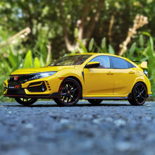 LCD 1:18 本田思域 TYPE R FK8 合金汽车模型日系跑车车模2020 新款仿真汽车模型 2020款 黄色