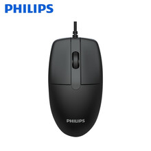飞利浦 PHILIPS SPK7234 有线鼠标 办公鼠标 电脑鼠标 笔记本鼠标 人体工学 黑色 