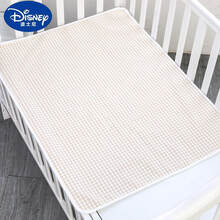 迪士尼新品苎麻棉隔尿垫大号婴儿防水可洗新生儿凉席床垫防漏夏天透气姨妈垫 浅咖 30x40cm
