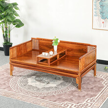 青龙韵阁 红木家具非洲花梨（学名：刺猬紫檀）实木罗汉床三件套 简约新中式卧室单人床 明清古典家具睡塌 罗汉床