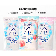 花王冷感湿巾 花王碧柔biore冷感湿巾擦汗凉感瞬间降温止汗湿便携纸巾20枚