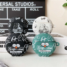 娱品 华为freebuds4保护套卡通潮牌芝麻街情侣款华为四代蓝牙耳机保护壳freebuds4耳机套 华为freebuds4保护套 黑色解剖芝麻街+挂钩