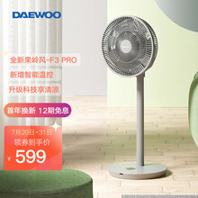 大宇（DAEWOO）电风扇落地扇家用风扇台地扇台扇低音直流变频遥控节能果岭风电扇 F3 Pro - 升级灰色