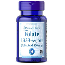 普丽普莱（Puritan's Pride）备孕叶酸片孕妇专用 孕前孕妇孕中怀孕期补充叶酸美国原装进口 叶酸 250片/800mcg