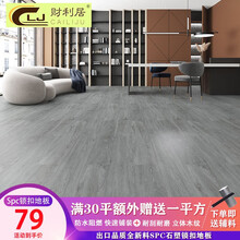 财利居 SPC石塑地板大自然环保家用无醛仿实木地板12mm锁扣式强化复合地板加厚耐磨防水PVC木地板 (4mm钻灰)：V96307 SPC地板