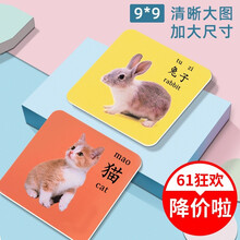 宝宝认知卡片儿童识字0-3岁玩具幼儿园启蒙教育认字有图早教书 动物世界
