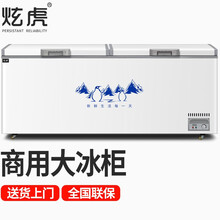 炫虎冷柜冰柜商用大容量卧式全冷冻 家用商用冰柜 冷柜雪柜铜管单温双温  单温铜管长220*高92*宽86（含把手91）c