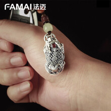 法迈(FaMai)车品纯足银招财貔貅钥匙扣高档挂饰男汽车钥匙挂件女旺财皮丘创意吊坠饰品赠送礼物男女 999足银掐丝镂空貔貅