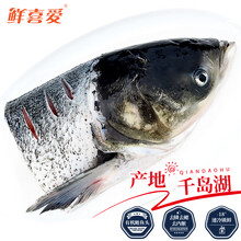 鲜喜爱 冷冻千岛湖有机鲢鱼头1.5斤 半边白鲢鱼头 生鲜鱼类 海鲜水产