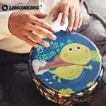 lemonking非洲鼓儿童手鼓入门初学者手拍鼓幼儿园专用非洲鼓云南丽江演奏专业打击乐器8.5寸10 超级恐龙AA