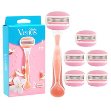 吉列维纳斯女士剃毛刀venus女士专用美肤手动除毛刀私处腋下剃毛器刮毛刀小贝壳 清香白茶刀5刀头1刀架（3层进口刀片 富含润肤皂）