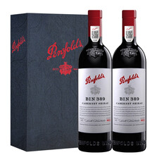超市	【奔富一级授权店】奔富 Penfolds 红酒/白葡萄酒 澳大利亚进口葡萄酒 750ml*2 礼盒装 奔富389 BIN 389