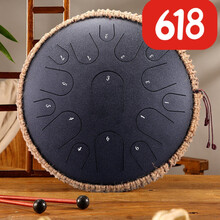 hluru 鲁儒空灵鼓15音级13音钢舌鼓初学者儿童色空鼓忘忧鼓乐器 碳钢13寸15音黑翟色+配件+鼓架