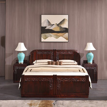 闽娇闽艺红木家具大红酸枝/老红木/老挝红酸枝（学名：交趾黄檀）明清式高低床双人床卧室榻休息放松家具