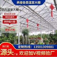 鲸榜养殖种植花卉钢管热镀锌骨支架全套设备智能玻璃连栋联体温室PC阳光板蔬菜草莓生态餐厅遮阳大棚子定制 智能温室