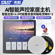 先科（SAST）背景音乐智能音箱主机客厅吸顶音响室内吊顶3d环绕嵌入式蓝牙播放器天花大喇叭家庭影院 单机+6.5吋超重低音同轴吸顶*2