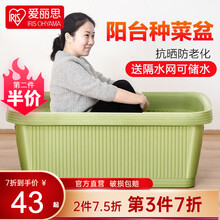 日本爱丽思塑料花盆特大号阳台种菜盆蔬菜种植箱长方形种菜箱种菜神器户外花箱爱丽丝花盆iris园艺批发 【模特款】大号(70cm长)深型-绿色