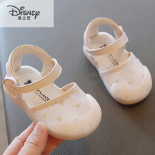 迪士尼（DISNEY）夏季女宝宝凉鞋0一1-2-3岁婴儿软底学步鞋女童儿童网面透气公主鞋 粉色 24内长15㎝