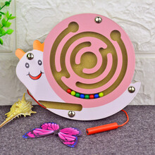 磁铁迷宫 磁性运笔迷宫游戏 磁铁走珠滚珠儿童节幼儿园礼物早教力玩具 蜗牛