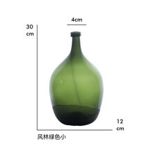 马醉木花瓶 玻璃花瓶居家落地小口花瓶样板间干花吊钟马醉木花器插花瓶 绿 小号