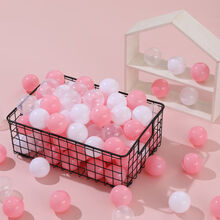 稚气熊海洋球无味婴儿家用室内儿童玩具球池宝宝彩色加厚波波球批发 粉白透7CM100个