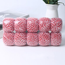 优束 粽子绳包粽绳端午扎粽子棉线捆大闸蟹绳子食品捆绑棉绳粽线 红白色10个