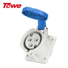 同为（TOWE）16A工业连接器工业插座防水插头插座3芯2P+E母头暗装插座IPS-MS316