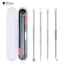 黛蔻（DUcare）粉刺针 黑头针痘痘针毛孔清洁工具【科学祛痘】4件套 高品质粉刺针套装（银色4件套）