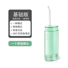 HYUNDAI韩国现代 冲牙器水牙线洗牙器家用便携式口腔牙齿清洗正畸洁牙神器 薄荷绿 3档高配脉冲水压(4喷嘴+4漱口水)