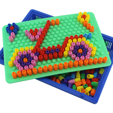 插珠玩具智慧拼盘蘑菇钉儿童拼图塑料拼插组装立体拼装男孩 智慧魔盘400粒钉+收纳筐+插板+图